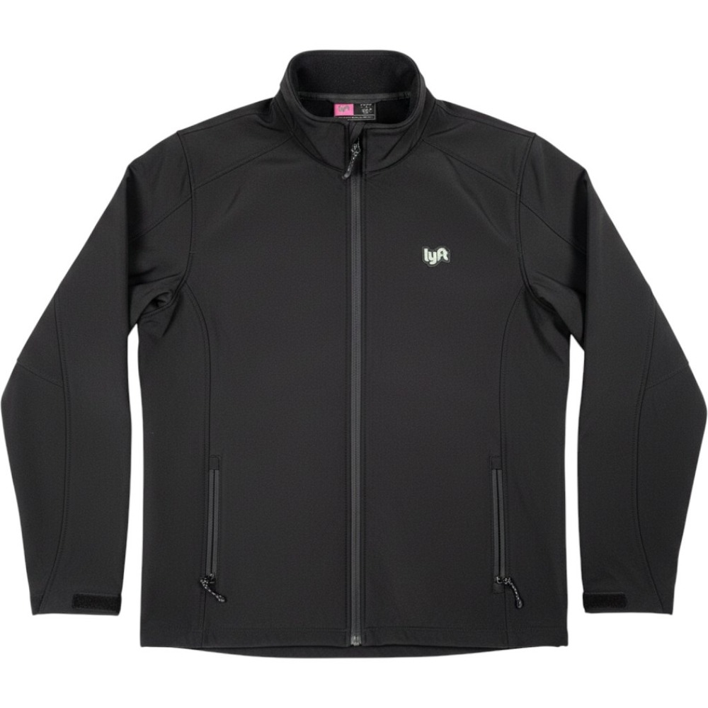Lyft 1K Driver Softshell Jacket Black Fleece Lined Full Zip | Mens Large
